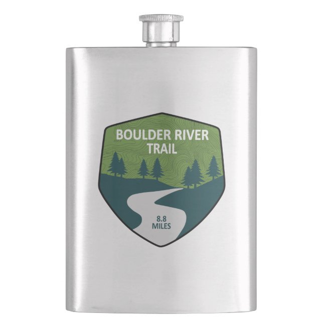 Boulder River Trail Washington Hip Flask (Front)