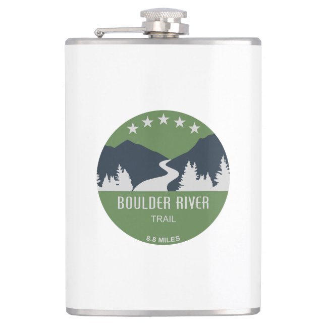 Boulder River Trail Washington Hip Flask (Front)