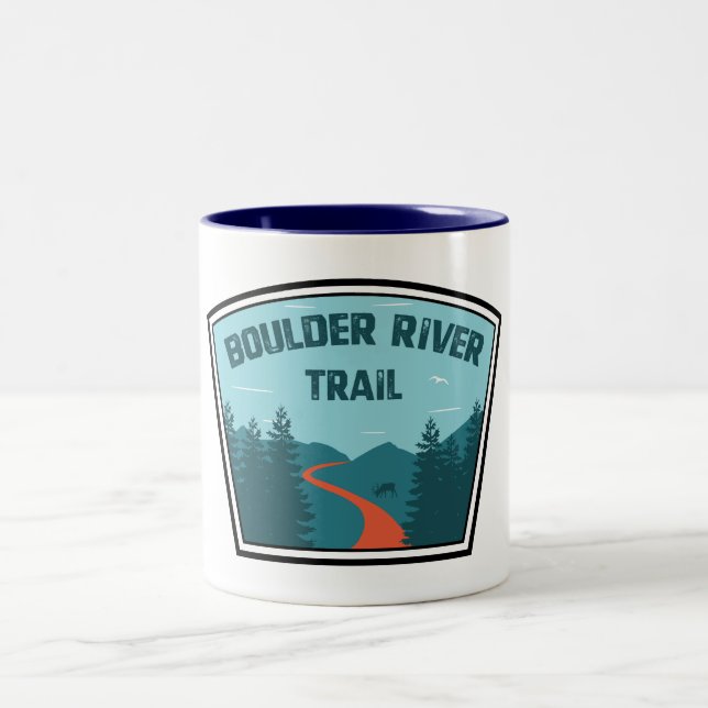 Boulder River Trail Washington Two-Tone Coffee Mug (Center)
