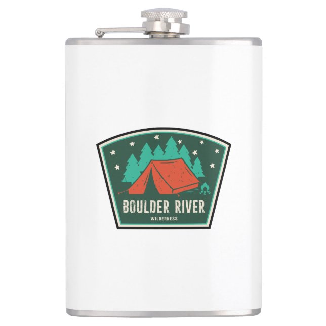 Boulder River Wilderness Camping Hip Flask (Front)
