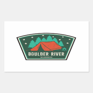 Boulder River Wilderness Camping Rectangular Sticker