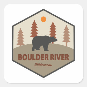 Boulder River Wilderness Washington Bear Square Sticker