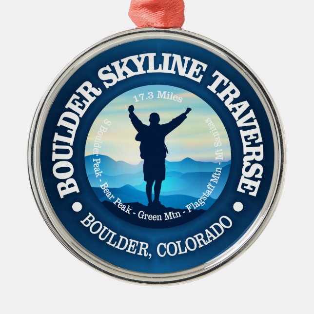 Boulder Skyline Traverse (V) Metal Tree Decoration (Front)