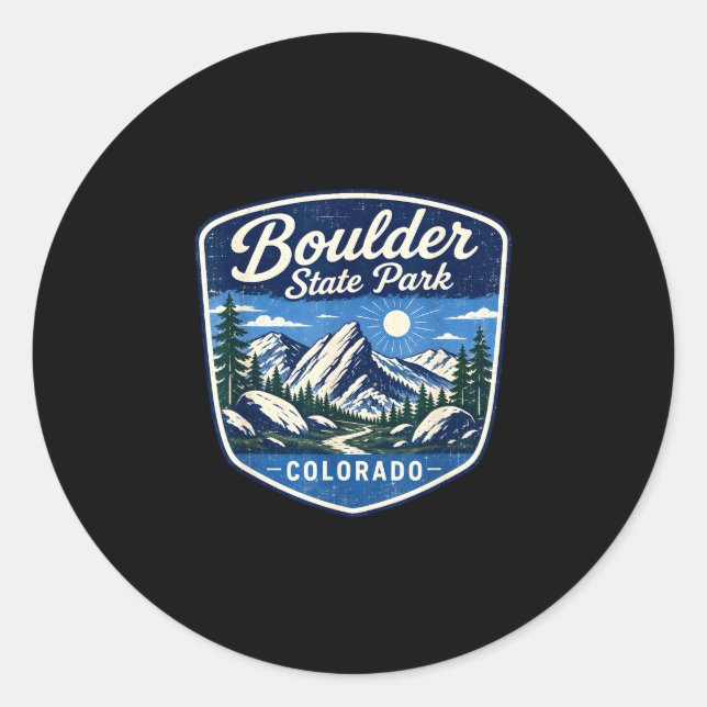 Boulder state park colorado mountain nature classic round sticker (Front)