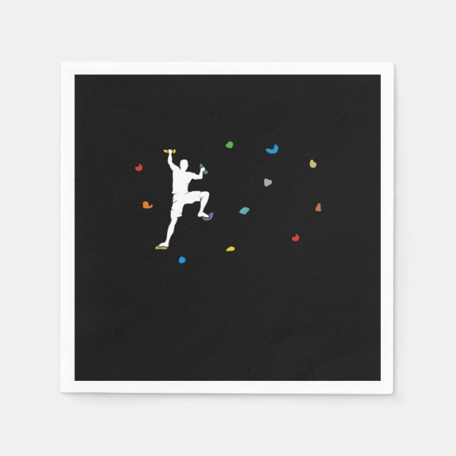 Boulder Wall Boulder Hall Climber Gift Napkin (Front)