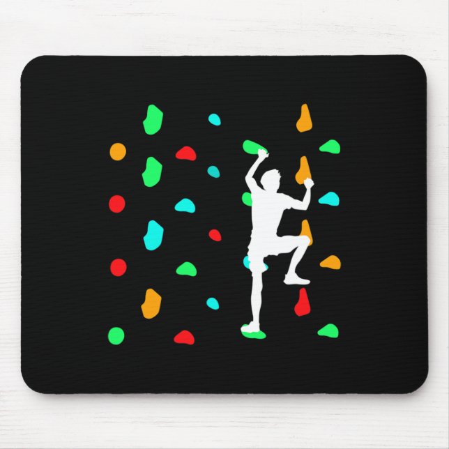 Boulderer When Bouldering On Climbing Wall  Mouse Mat (Front)