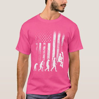 Bouldering America Flag Mountain Climbing T-Shirt