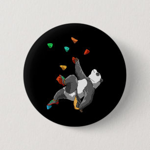 Bouldering And Rock Climbing Panda 6 Cm Round Badge
