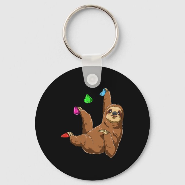 Bouldering And Rock Climbing Sloth  Key Ring (Front)