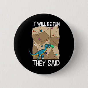Bouldering Climber Boulderer Artificial Dinosaur C 6 Cm Round Badge