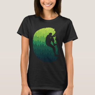 Bouldering Climber Trees Men Boys Mountain Climbin T-Shirt