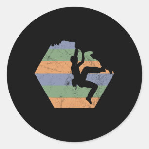 Bouldering Climbing Climber Retro Classic Round Sticker