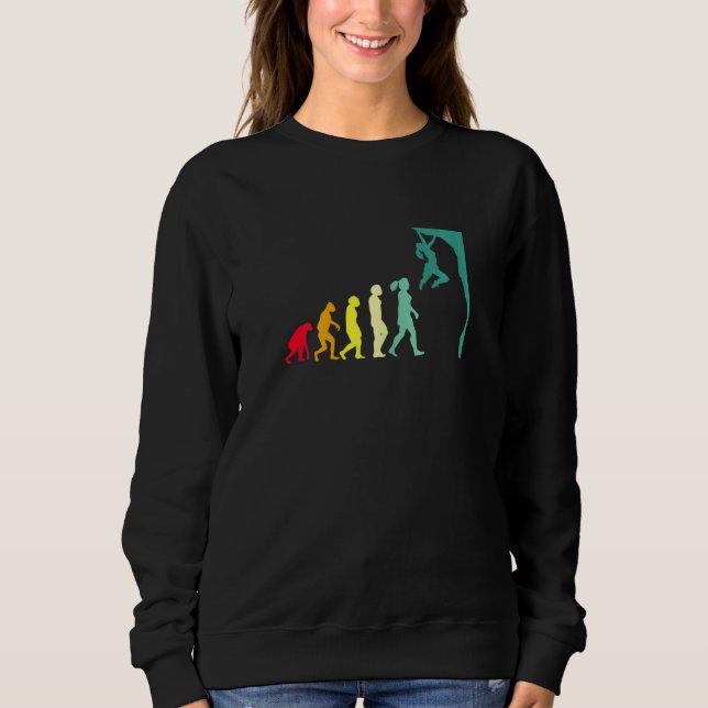 Bouldering Evolution Free Rock Climbing For Female Sweatshirt (Front)