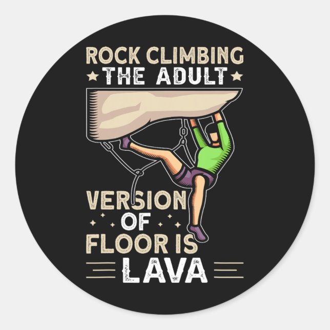 Bouldering Funny Rock Climbing _2  Classic Round Sticker (Front)