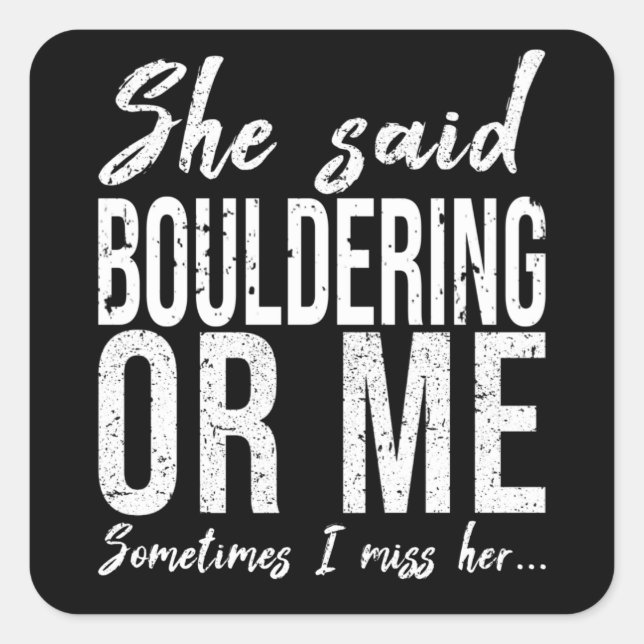Bouldering funny sports gift square sticker (Front)
