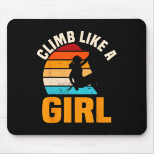 Bouldering Girls Retro Vintage Climber Boulderer C Mouse Mat
