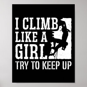 Bouldering Mountain Climber Rock Climbing Girl Poster