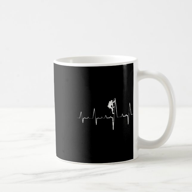 Bouldering Mountain Climbing Heartbeat  Coffee Mug (Right)