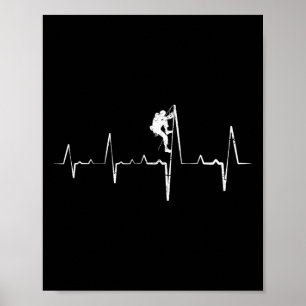 Bouldering Mountain Climbing Heartbeat Poster