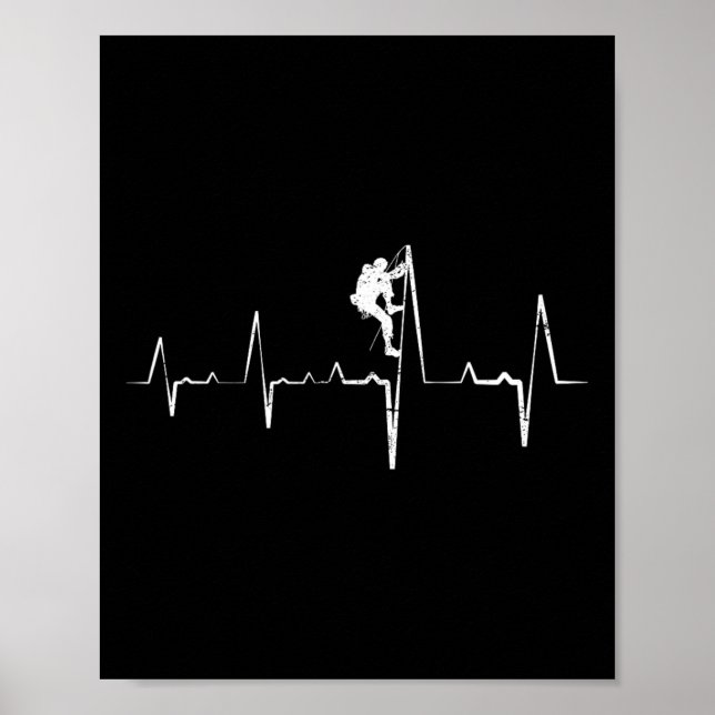Bouldering Mountain Climbing Heartbeat  Poster (Front)