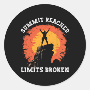 Bouldering Rock Climber Summit Reach Mountain Rock Classic Round Sticker