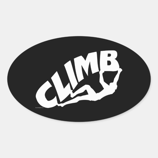 Bouldering Rock Climbing Oval Sticker (Front)