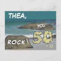Boulders Beach - 60 Birthday, You ROCK - Postcard