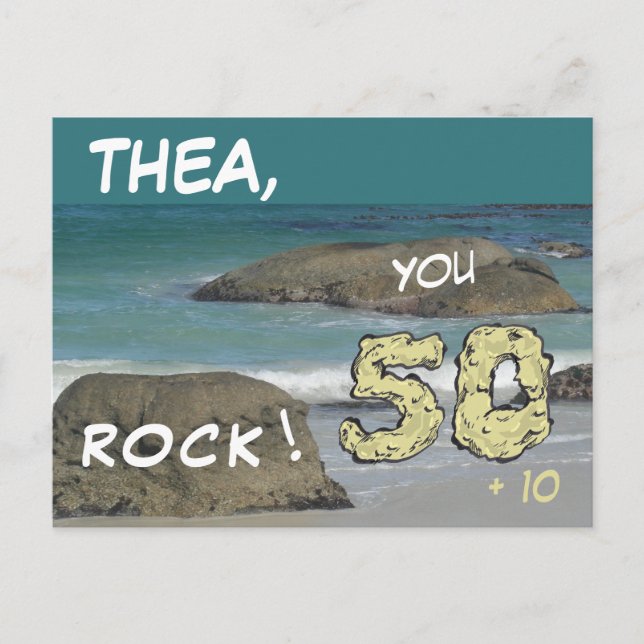 Boulders Beach - 60 Birthday, You ROCK - Postcard (Front)