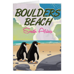 boulders beach South africa cartoon travel posyer