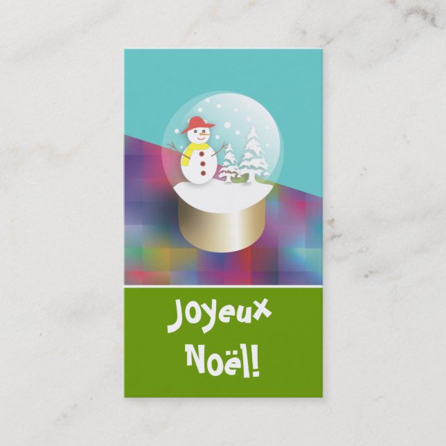 Boule a neige cartes de visite Etiquettes cadeaux Business Card (Front)