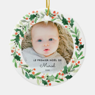 Boule De Noël Personnalisée 1er Noël de Bébé Ceramic Tree Decoration
