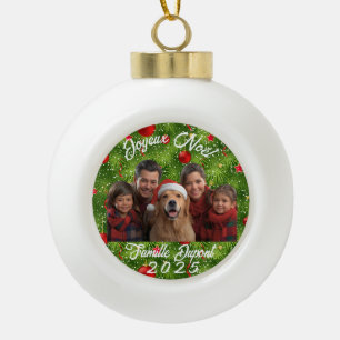 Boule de Noël Photo Famille Personnalisée Ceramic Ball Christmas Ornament
