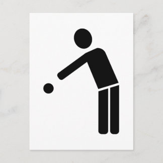 Boule Petanque player icon Postcard