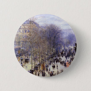 Boulevard des Capucines by Claude Monet, Fine Art 6 Cm Round Badge