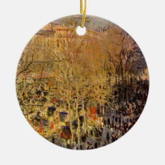 Boulevard des Capucines by Claude Monet, Fine Art Ceramic Tree Decoration
