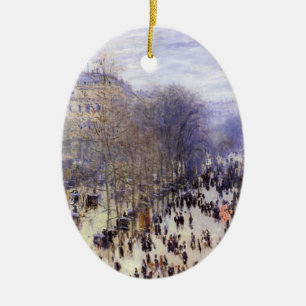 Boulevard des Capucines by Claude Monet, Fine Art Ceramic Tree Decoration
