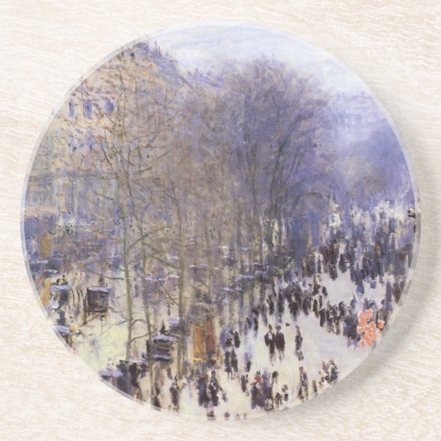 Boulevard des Capucines by Claude Monet, Fine Art Coaster (Front)