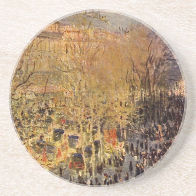 Boulevard des Capucines by Claude Monet, Fine Art Coaster (Front)
