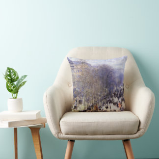 Boulevard des Capucines by Claude Monet, Fine Art Cushion