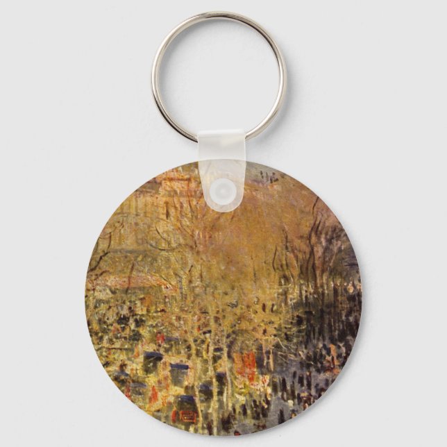 Boulevard des Capucines by Claude Monet, Fine Art Key Ring (Front)