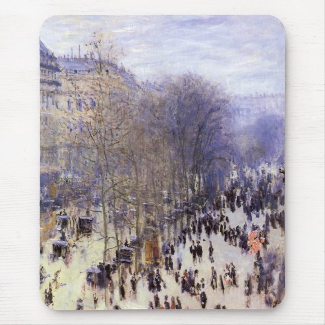 Boulevard des Capucines by Claude Monet, Fine Art Mouse Mat (Front)