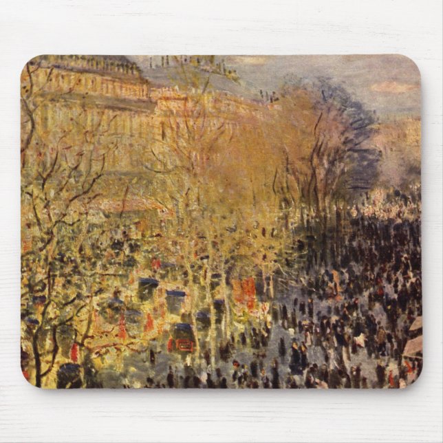 Boulevard des Capucines by Claude Monet, Fine Art Mouse Mat (Front)