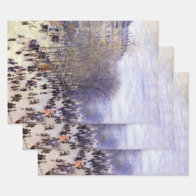 Boulevard des Capucines by Claude Monet, Fine Art Wrapping Paper Sheet (Set)