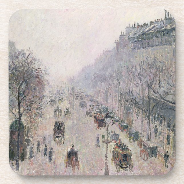 Boulevard Montmartre, 1897 (oil on canvas) Coaster (Front)