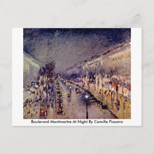 Boulevard Montmartre At Night By Camille Pissarro Postcard