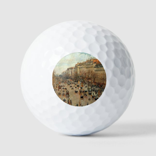 Boulevard Montmartre-Eremitage Camille Pissarro   Golf Balls (Front)