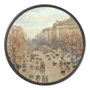 Boulevard Montmartre-Eremitage Camille Pissarro Hockey Puck