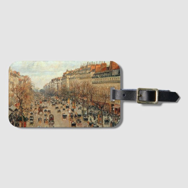 Boulevard Montmartre-Eremitage Camille Pissarro   Luggage Tag (Front Horizontal)