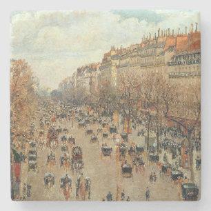 Boulevard Montmartre-Eremitage Camille Pissarro Stone Coaster