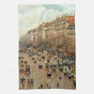 Boulevard Montmartre-Eremitage Camille Pissarro   Tea Towel